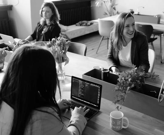 Women working at cafe