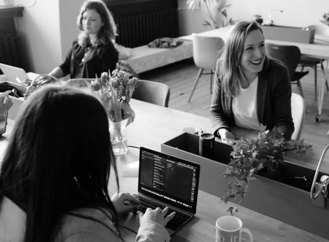 Women working at cafe